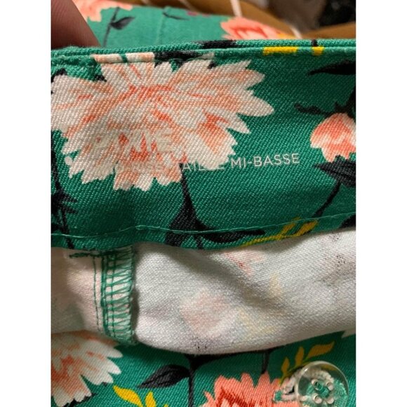 Old Navy Pixie Mid Rise Skinny Denim Jeans Floral Boho Cottage Green Size 2 - Picture 5 of 6